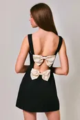 Black Bow Back Mini Dress