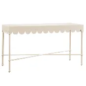 Aimee Scalloped Aluminum Outdoor Console Table