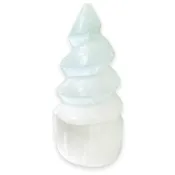 5" Natural White Selenite Spiral Tower