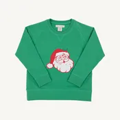Cassidy Comfy Crewneck Boys French Terry - Kiawah Kelly Green/Santa by The Beaufort Bonnet Company