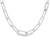 14kt White Gold 18" Italian Made Paperclip Chain Necklace (5.84g)