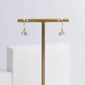 Baby Akoya pearl double pearl hook earrings