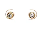 0.60 Carat Brilliant Cut Diamond Stud Earrings 14k Yellow Gold