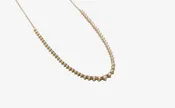 14k Gold Round Diamond Half Riviera Necklace
