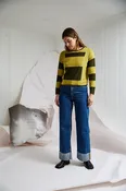 Nori Green Check Stripe Sweater