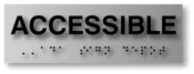 ADA Compliant Accessible Text and Braille Sign in Brushed Aluminum