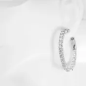 Diamond Inside Out Hoops 4.30ct 14K White Gold