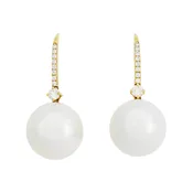 18K South Sea Pearl and Diamond Earrings | Antique & Estate Jewelry | Designs in Gold