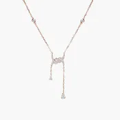 Barbelé drop paved necklace