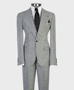 Black & White Check Three-Piece Suit