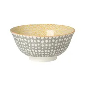 6 Inch Bowl - Dots Gray and Yellow