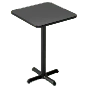 Laminate Reversible Restaurant Table In Black / Mahogany - Bar Height