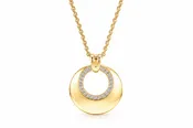 14K Yellow Gold Diamond Circle Pendant Necklace