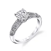 Round Cut Modern Vintage Engagement Ring - Roial