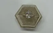 14k 2Tone Genuine Lab Grown 3.03 Carat Oval Brilliant Cut Diamond Hidden Halo Solitaire