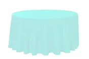 Aqua 132" Round Poly Premier Tablecloth
