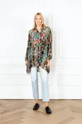 Berry Blue Velvet Boyfriend Shirt