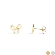 18K Gold PVD Stainless Steel Bow Stud Earrings