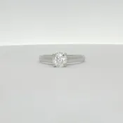 14K White Gold Diamond Solitaire Ring