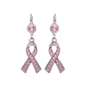 Breast Cancer Awareness Earrings - Rhodium