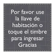 AC Hotel Informational Sign - Use Key Card or Ring Bell (Spanish)