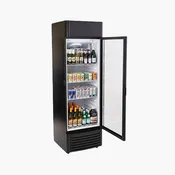 12.5 Cu. Ft. Single Glass Door Upright Display Cooler – Black