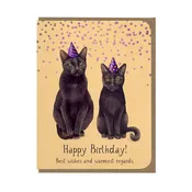 BIRTHDAY - Black Cats - Greeting Card