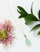 Peru Opal clover necklace #5424-Long-G — Michelle Pressler Jewelry
