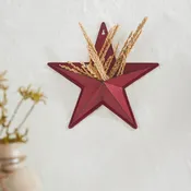 12" Satin Burgundy Metal Barn Star with Pocket