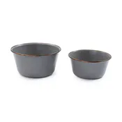 Hand-finished Enamel Mixing Bowls (Set of 2)