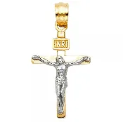 14K Jesus Crucifix Cross Religious Pendant