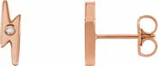14K Rose .03 CTW Diamond Lighting Bolt Earrings