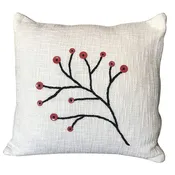 Decorative Throw Pillow Cover Nature Boho Woven Pillowcase In White Black Red