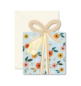 Blue Floral Birthday Gift Greeting Card