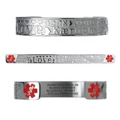 Adjustable All Love Medical ID Cuff (fits 6.5-8.0")