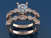 Rose gold Vintage Inspired Wedding Set
