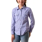 Ariat Girl's Lavender Western Motifs Long Sleeve Shirt