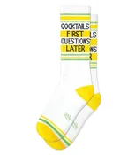 Gumball Poodle COCKTAILS FIRST QUESTIONS LATER Gym Crew Sock