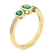 Emerald And Diamond Trilogy Ring