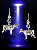 Abducted Cow Charm Earrings - Sterling Silver