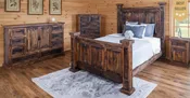 BONANZA BEDROOM SET DARK DISTRESSED