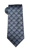 Airbus 320 airline jet silk tie in grey blue and indigo