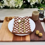 Sobremesa Brown Polka Dots Cotton Cloth Dinner Napkins | Table Linens