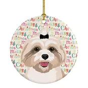 Shih-Tzu Gold #2 Christmas Ceramic Ornament