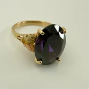 Landstrom's Black Hills Gold Amethyst Ring, Oval, Size 8