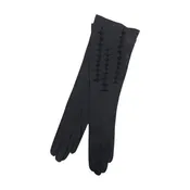 Black Leather Cut Work Gloves France 7  1960s