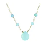 14K Gold Chelside Heart & Stations on Rolo Chain Necklace