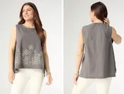 Ava Tank With Floral Embroidery