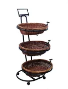 3-Tier Large Floor Display with 3 Oval Willow Baskets (Exc. Shipping)