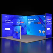 10ft Backlit SEG Booth Kit with 2 Sidewalls & Lightbox Counter